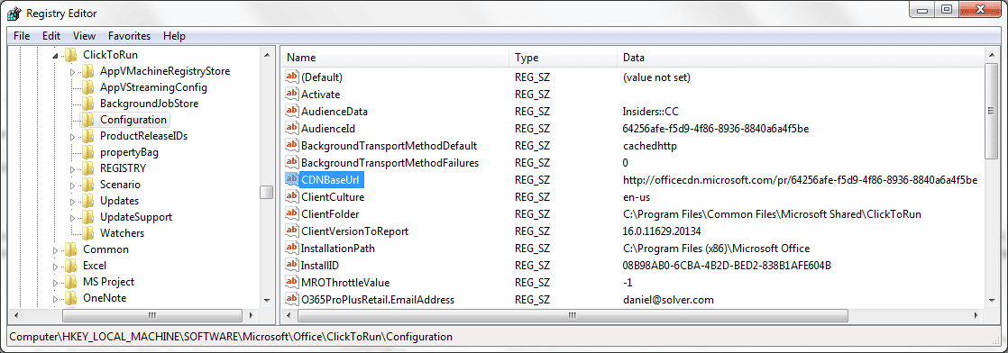 Regedit Switch to Monthly Channel