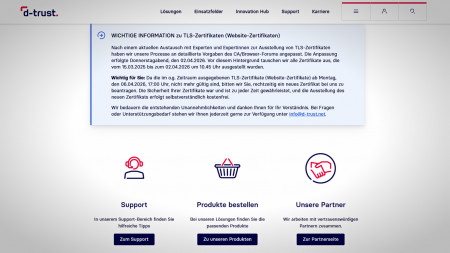 D-Trust fordert Zertifikataustausch bis Ostermontag