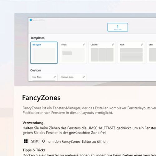 Fancyzones: Effiziente Fensterverwaltung für Windows