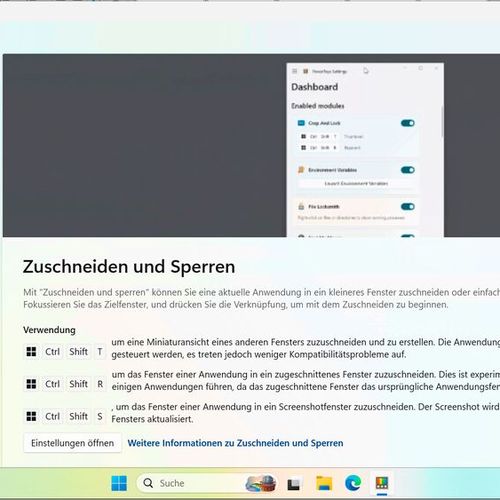 Neue Fenstersteuerung mit 'Crop And Lock'